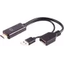 HDMI A sievišķais uz DisplayPort vīrišķais adapteris ShiverPeaks BS10-01012 4K 60Hz 20cm