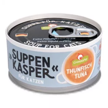 Mitrās kaķu barības našķi Fox4Pets GranataPet SUPPENKASPER Tunzivs 70 g, pieaugušiem kaķiem, bez graudiem, bundžā