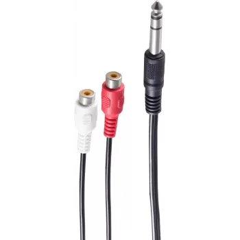 Audio kabelis ShiverPeaks BS30461 0,2m 6,35mm 2xRCA melns sarkans balts