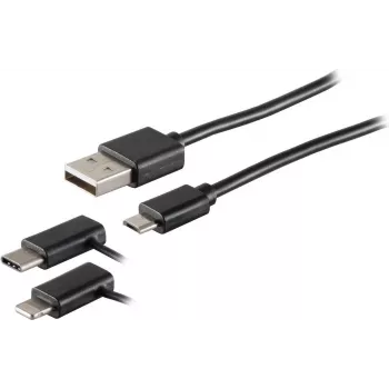 USB kabelis S/CONN 14-15035 USB 2.0 2 m melns