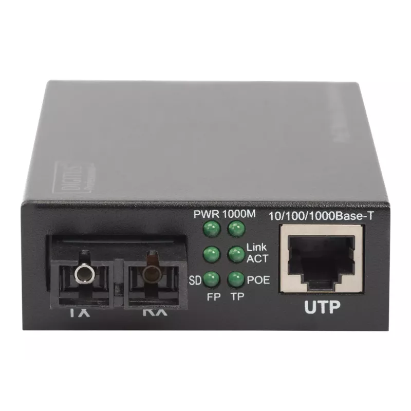 Digitus Gigabit PoE multivides pārveidotājs, RJ45 / SC, SM, PSE