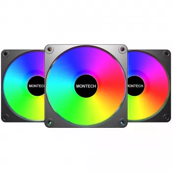 Montech GF120R V2 ARGB datora korpusa ventilatora modulis 12 cm melns 3 gab.