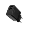 Fiksēts Dual USB Travel Charger FIXC17N-2U-BK, 17 W, portatīvs USB strāvas adapteris, melns