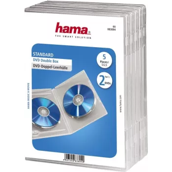Hama Dubultā DVD kastīte, 5, caurspīdīga 2 diskiem