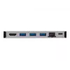 USB-C dokstacija - 4K HDMI, USB 3.2 Gen 1, USB-A centrmezgls, GbE, atmiņas karte, 100W PD uzlāde, noņemams vads U442-DOCK5D-GY