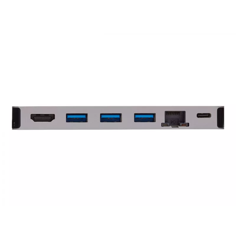 USB-C dokstacija - 4K HDMI, USB 3.2 Gen 1, USB-A centrmezgls, GbE, atmiņas karte, 100W PD uzlāde, noņemams vads U442-DOCK5D-GY