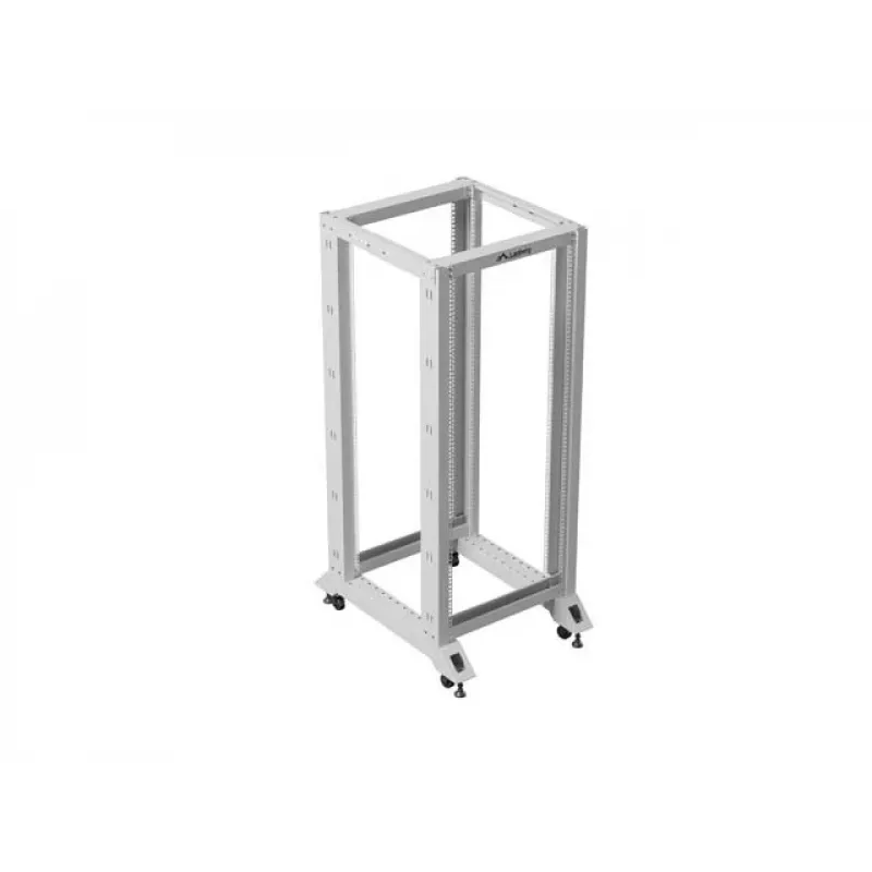 LANBERG 19 collu atvērtais statīvs 27U 600x800 mm pelēks, 27U atvērta rāmja serveru statīvs
