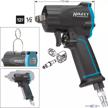 HAZET 9012M - Triecienuzgriežņu atslēga - Melna - 1/2,1/4 collas - 10000 RPM - 1100 Nm - 610 Nm