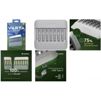 Varta Eco Charger Multi bateriju lādētājs USB NiMH pelēks