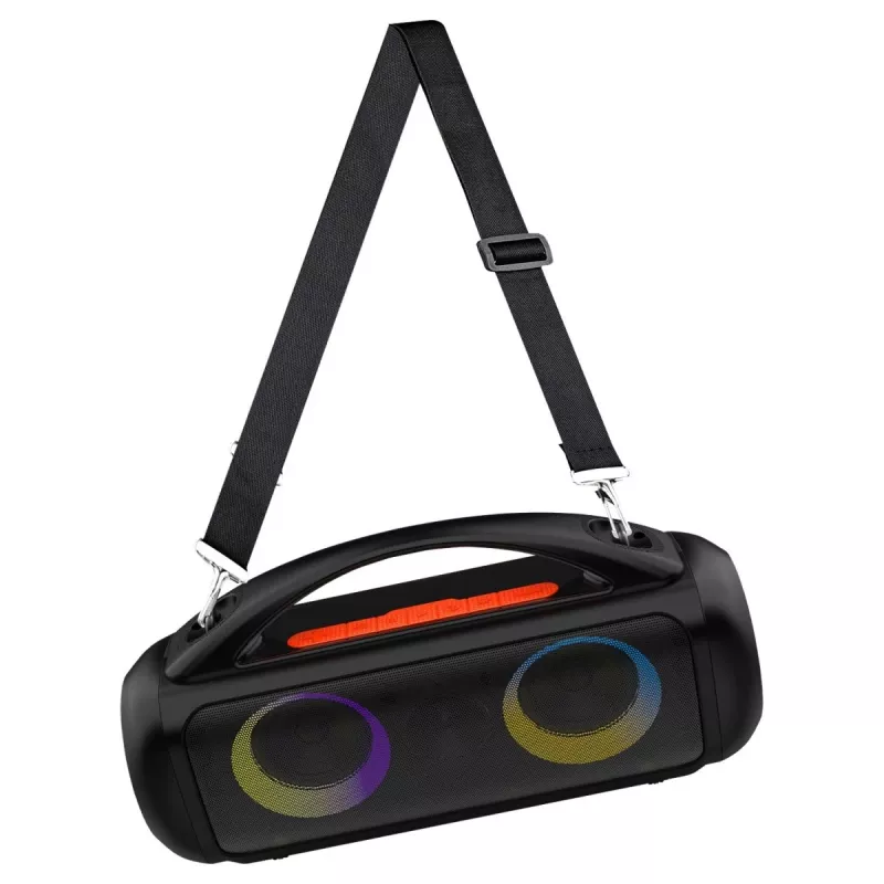 Pārnēsājams skaļrunis MEDIA-TECH MT3184 — Bluetooth 5.3, 60W RMS, IPX5, Li-Ion akumulators 16h, USB-C uzlāde, MicroSD, TWS, mikrofons, tālvadība