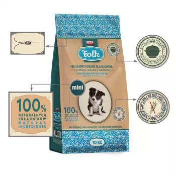 FOLK Junior Small breeds Gentle meal for puppy with rabbit, veal and carrot - sausā suņu barība - 10 kg