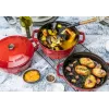 Staub La Cocotte apaļa čuguna kastroļveida cepamtrauks -- KOMPLEKTS NO 3 GABALIEM