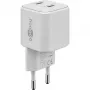 USB-C Dual-Fast lādētājs Nano, PD, GaN, 35 W (balts, 2x USB-C, Power Delivery 3.0)