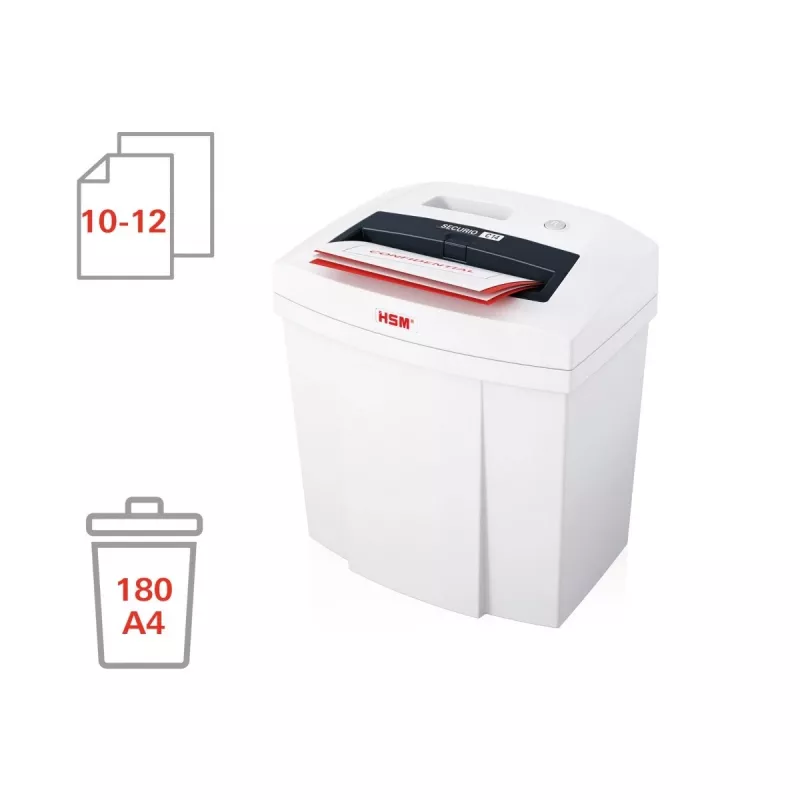 Papīra smalcinātājs HSM SECURIO C14, sloksnes smalcināšana, 22,6 cm, balts
