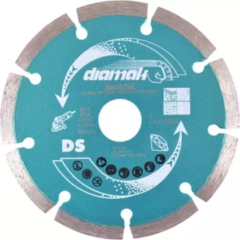 Makita dimanta griešanas disks 125x22,23 DIAMAK D-61139 Diametrs 125 mm Iekšējais diametrs 22.23/20 mm 1 gab.