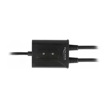 Seriālais kabelis DeLOCK 63950 USB 2.0 Type-A 2 x RS-232 DB9 Melns 0,6 m