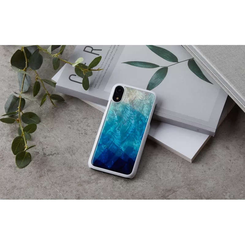 Mobilā telefona maciņš iKins iPhone XR — zils ezers ārpusē, melns iekšpusē