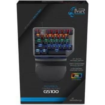 Spēļu tastatūra MediaRange MRGS100 QWERTZ vācu melna sudrabota