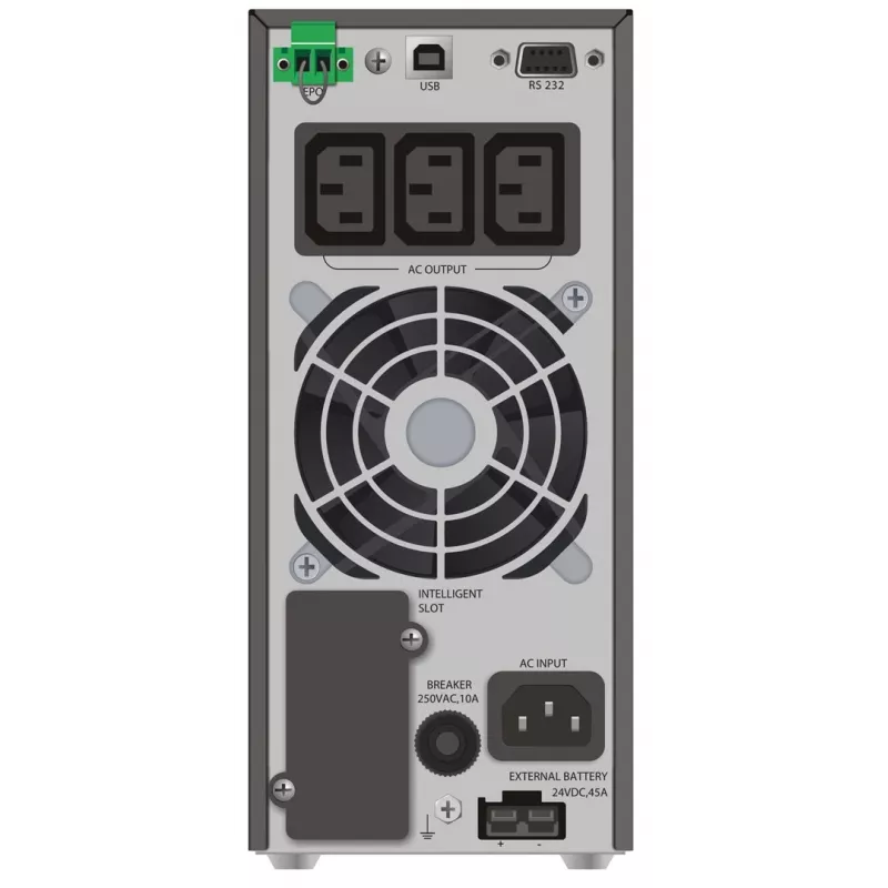 PowerWalker VFI 1000 TGS dubultā pārveidošanas (tiešsaistes) 1 kVA 900 W 3 maiņstrāvas izejas