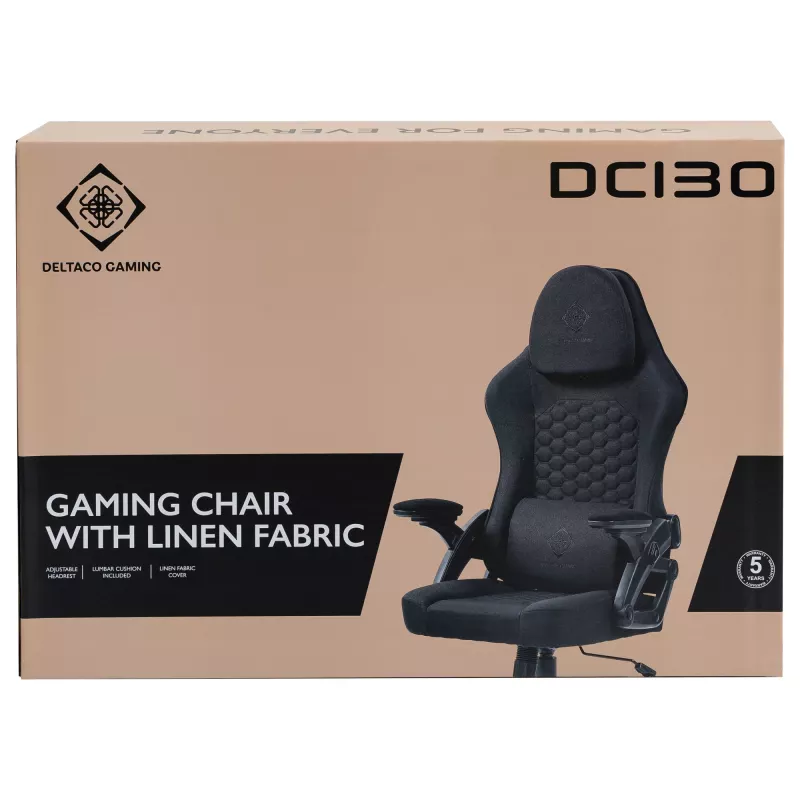 Deltaco DC130 Spēļu krēsls Soft Woven Mesh melns (GAM-180)