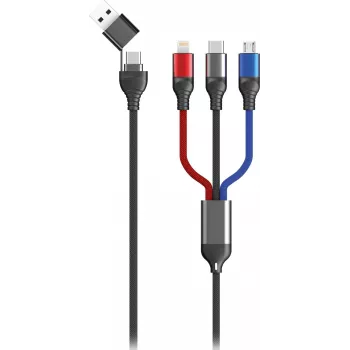USB vads 2GO 797361 1.2m USB A/USB C USB C/Micro-USB B/Lightning