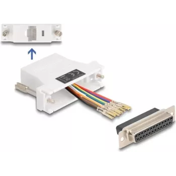 DeLOCK D-Sub 25 pin female uz RJ45 female montāžas komplekts balts VGA RJ-45