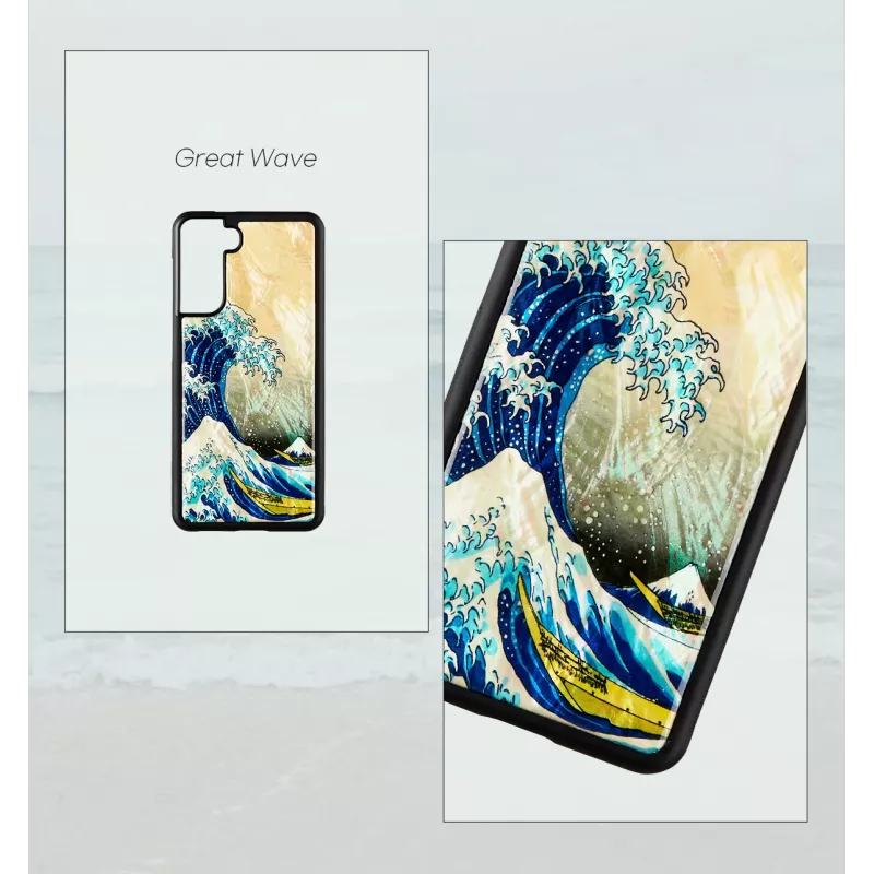 Telefona vāciņš iKins Samsung Galaxy S21+ — aizsargājošs aizmugures vāciņš 'lielais vilnis'