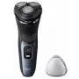 Elektriskais rotējošais skuveklis Philips 3000 Series S3144/00 — 3 galviņas, mitrā un sausā skūšanās, Li-Ion baterija, bezvadu, iebūvēts trimeris, melns/zils