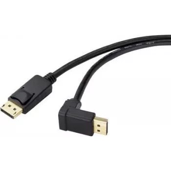 Renkforce DisplayPort savienojuma kabelis 0,50 m SP-9163724 ar zeltītiem kontaktiem, melns [1x DisplayPort spraudnis - 1x DisplayPort spraudnis] (SP-9163724)