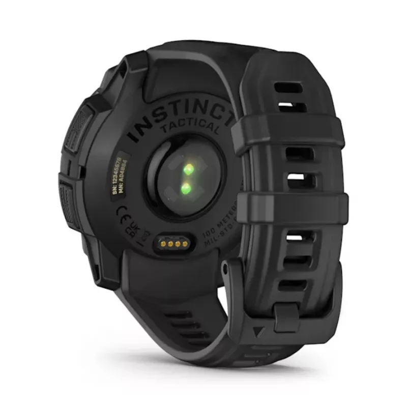 Smartwatch GARMIN Instinct 3 45mm Solar Tactical Edition Melns — 45mm, saules uzlāde, GPS, sirdsdarbības monitors