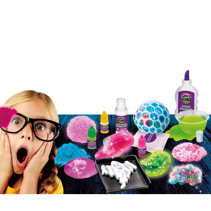 Zinātnes komplekts Liscianigiochi Crazy Science Slime in the dark 304-PL89239 — tumsā spīdošo gļotu eksperimentu komplekts