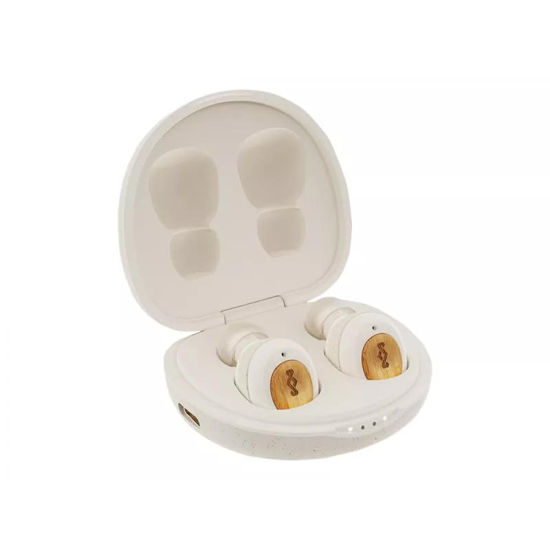Marley Champion True Wireless austiņas ar iebūvētu mikrofonu, Bluetooth, krēmkrāsas