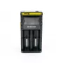 Bateriju lādētājs Nitecore D2 — 2 slotu lādētājs AA/AAA/AAAA/C baterijām, 100–240 V ieeja, 4,2 V izeja, melns