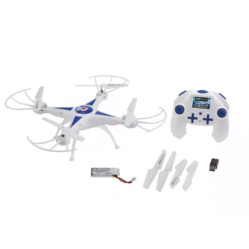 Revell GO STUNT 4 rotoru kvadrokopters 380 mAh zils, balts