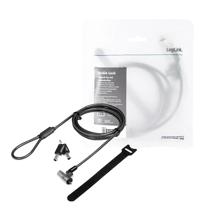 Kabeļa slēdzene LogiLink NBS012 Melna Sudraba