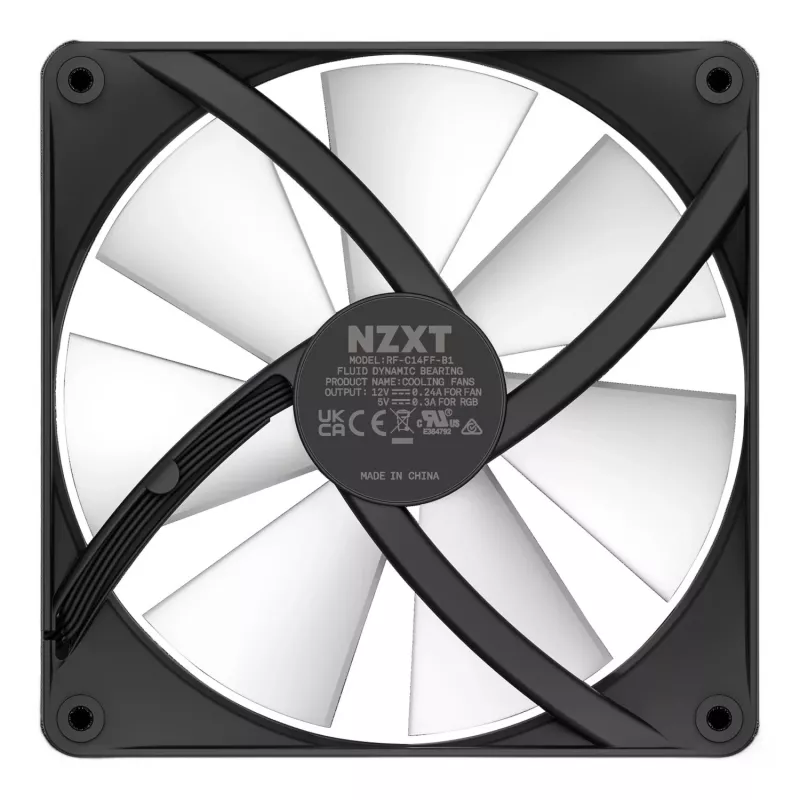 NZXT F140 RGB Core 140mm korpusa ventilators - melns