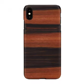 Viedtālruņa maciņš man and wood iPhone XS Max — melnkoka melns, aizsargājošs ciets aizmugurējais vāciņš