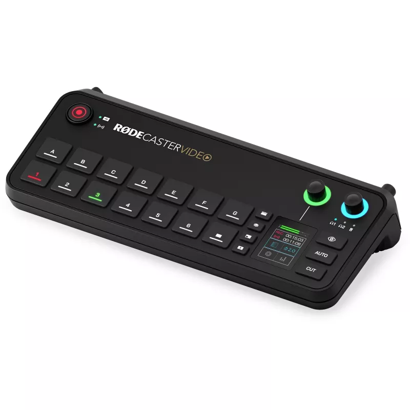 Rode RØDECaster Video Video un audio producēšanas konsole, līdz 6 video avotiem, divi priekšpastiprinātāji, divi iekšējie bezvadu uztvērēji