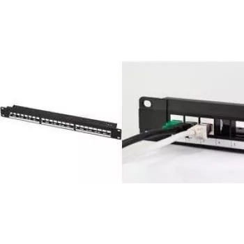 LogiLink Keystone Patchpanel 48,30cm (19), 24 moduļi, tukšs, melns 1HE (NK4065)