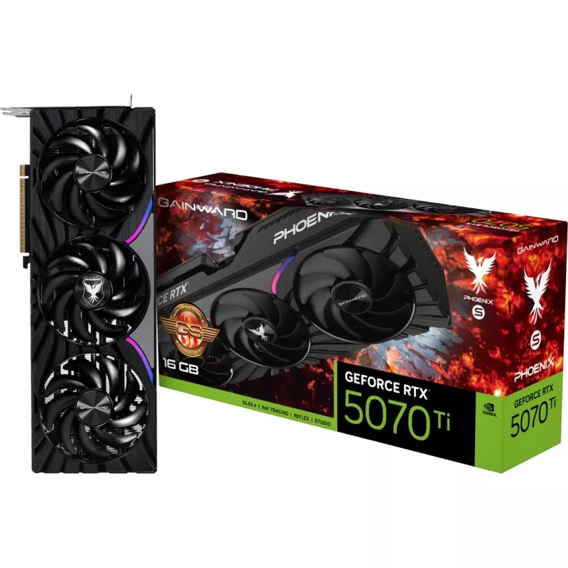 Grafikas karte GAINWARD GeForce RTX 5070 Ti Phoenix-S GS, 16 GB GDDR7, PCIe 5.0, 256-bit, 2295 MHz