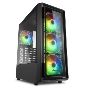 PC korpuss Sharkoon TK4 RGB Midi Tower Melns