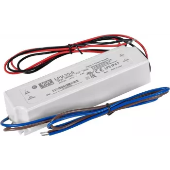 Barošanas bloks mean well 30W 5V IP67 ūdensnecaurlaidīgs rūpniecisks līdzstrāvas izeja