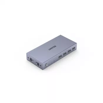 KVM slēdzis Unitek V307A USB HDMI 2 portu 4K Ultra HD 3840x2160@60Hz HDCP 2.2, metāla korpuss, pelēks