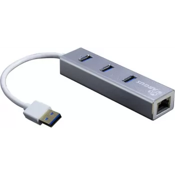 Inter-Tech Argus IT-310-S - USB 3.2 Gen 1 (3.1 Gen 1) Type-A - RJ-45 - USB 3.2 Gen 1 (3.1 Gen 1) Type-A - Pelēks - Alumīnijs - LAN - USB - Gigabit Ethernet (88885471)