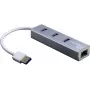 Inter-Tech Argus IT-310-S - USB 3.2 Gen 1 (3.1 Gen 1) Type-A - RJ-45 - USB 3.2 Gen 1 (3.1 Gen 1) Type-A - Pelēks - Alumīnijs - LAN - USB - Gigabit Ethernet (88885471)