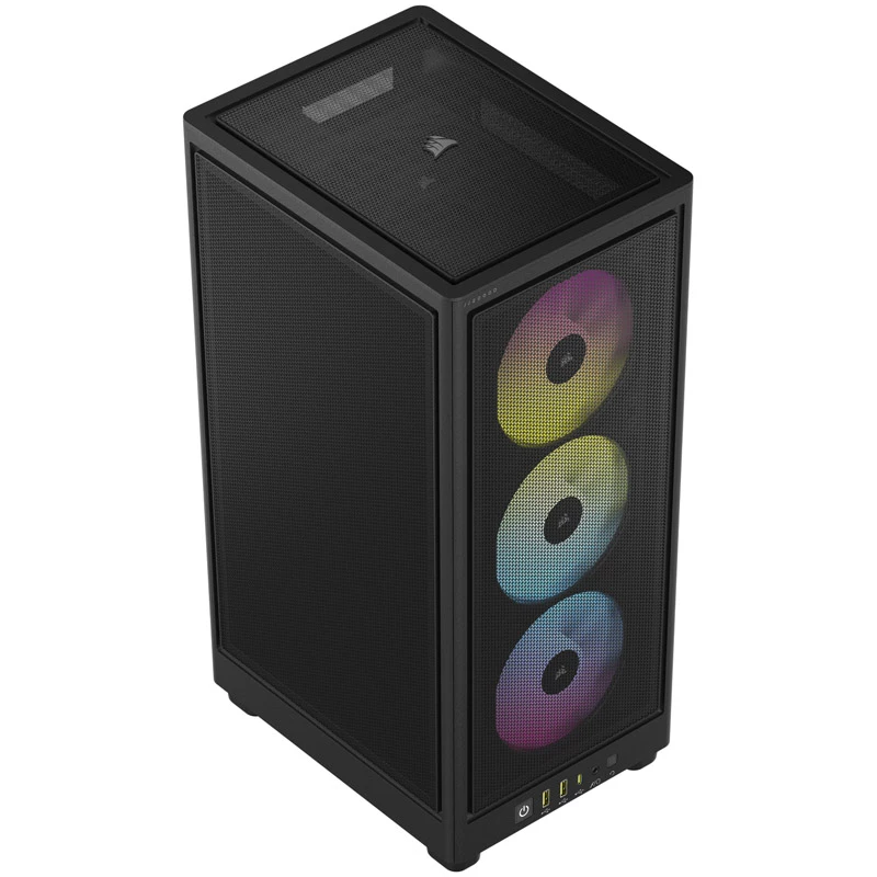 Corsair RGB AIRFLOW PC Case 2000D Melns Mini-ITX barošanas bloks included No SFX