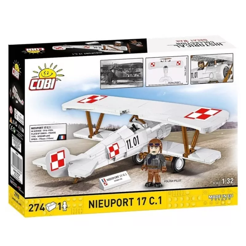 Cobi ķieģelīšu komplekts Nieuport 17 C.1 274 detaļas modeļa komplekts