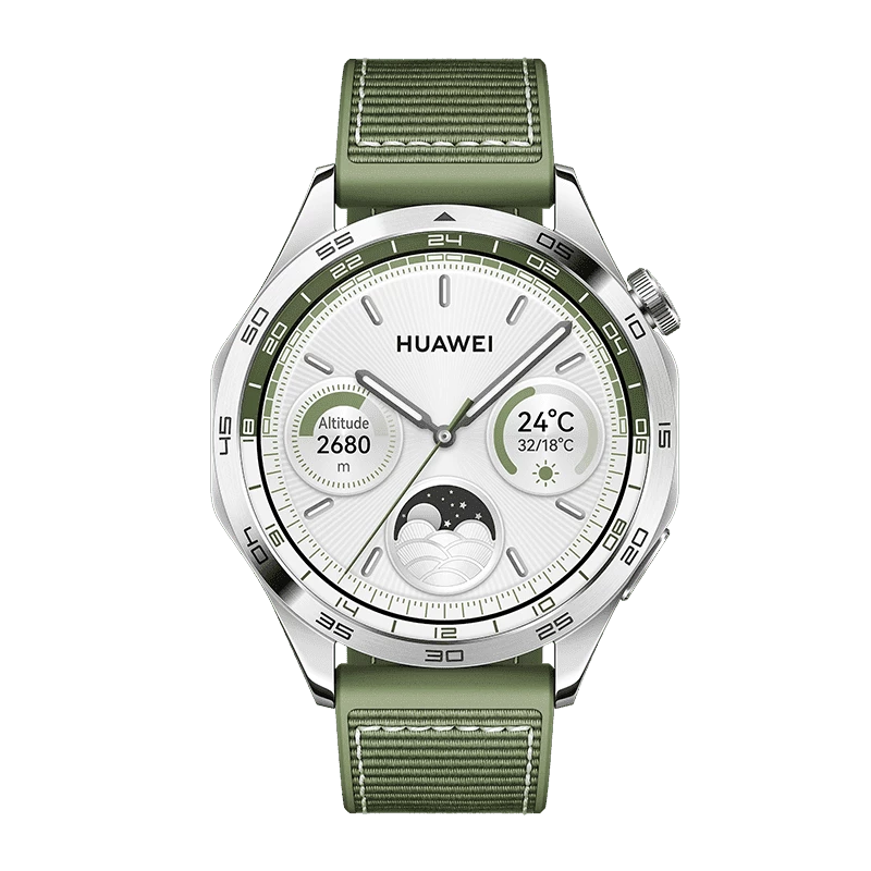 HUAWEI WATCH GT 4 viedpulkstenis 46 mm, 1,43" AMOLED, GPS, līdz 14 dienām akumulators, Android un iOS, nerūsējošais tērauds, zaļā krāsā