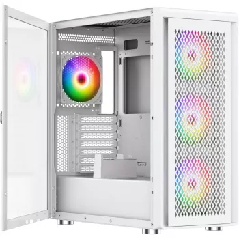 PC korpuss Silentware Air 100 balta — mid-tower ATX saderīgs, balta apdare