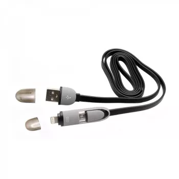 USB A spraudnis uz Micro USB + 8 kontaktu iPh vīrišķais kabelis SBOX 1m Melns
